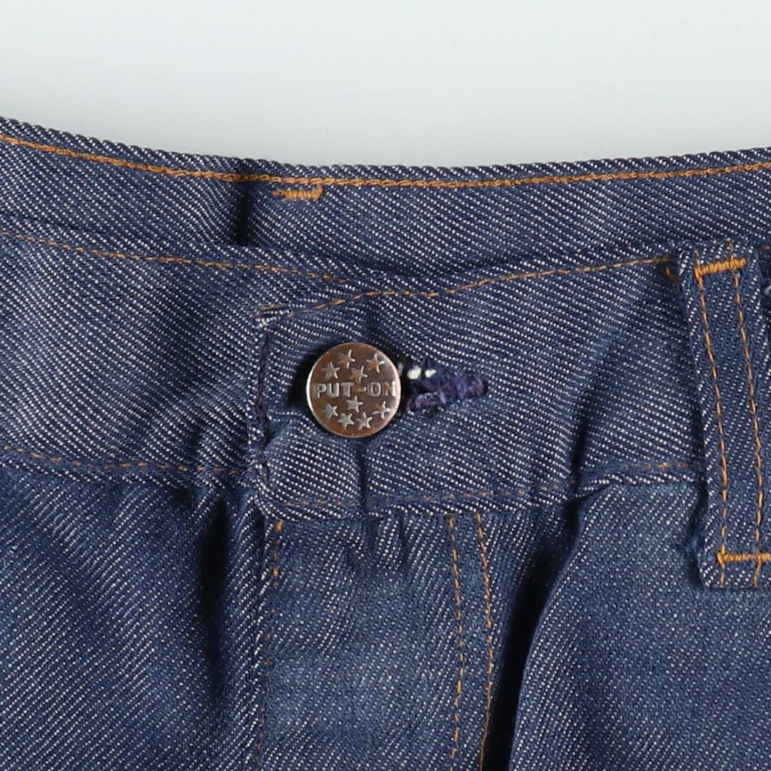 1970'S Sears Put On Shop Bat Dye Flare Cut Denim Pants W31 L32 (Men's W31 equivalent) Vintage unclear blue type Vintage Second Hand