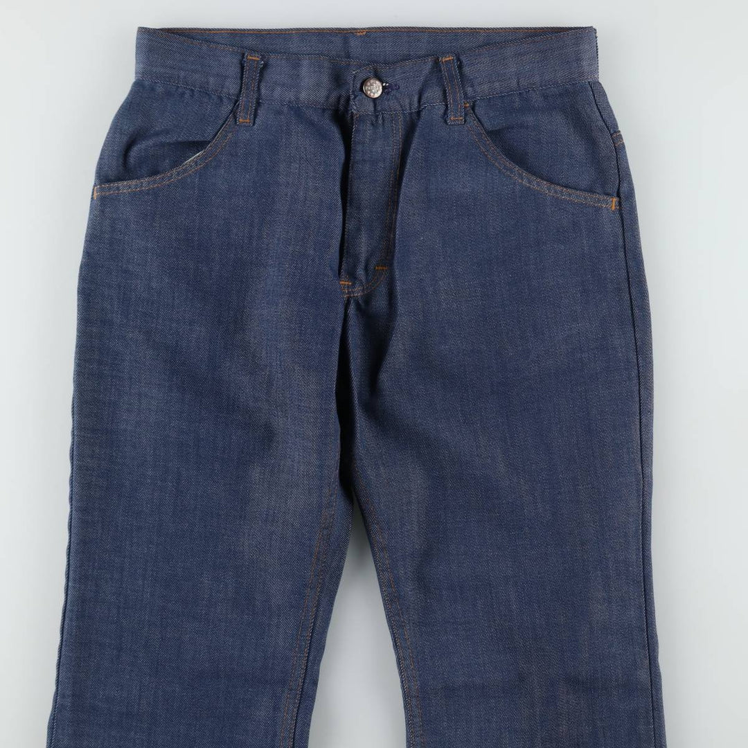 1970'S Sears Put On Shop Bat Dye Flare Cut Denim Pants W31 L32 (Men's W31 equivalent) Vintage unclear blue type Vintage Second Hand