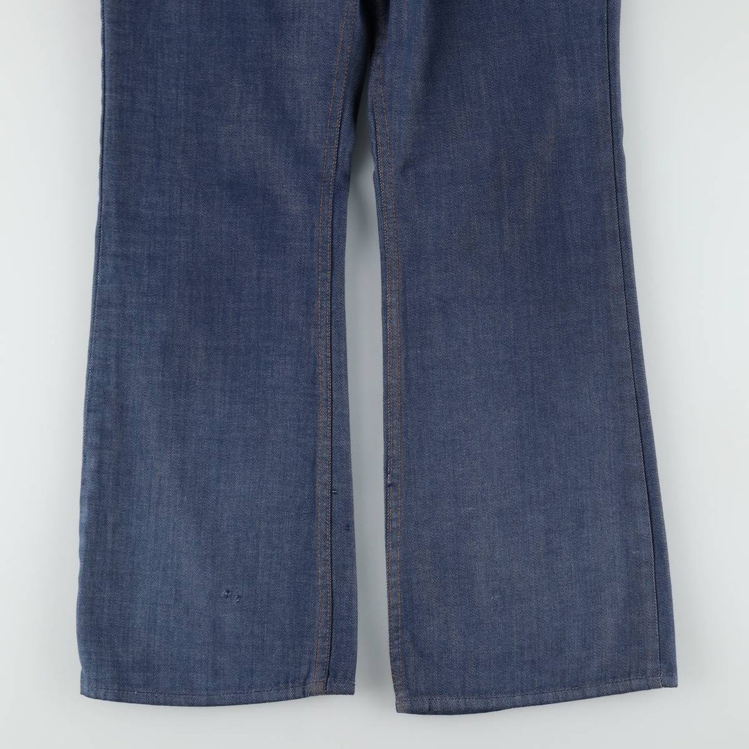 1970'S Sears Put On Shop Bat Dye Flare Cut Denim Pants W31 L32 (Men's W31 equivalent) Vintage unclear blue type Vintage Second Hand