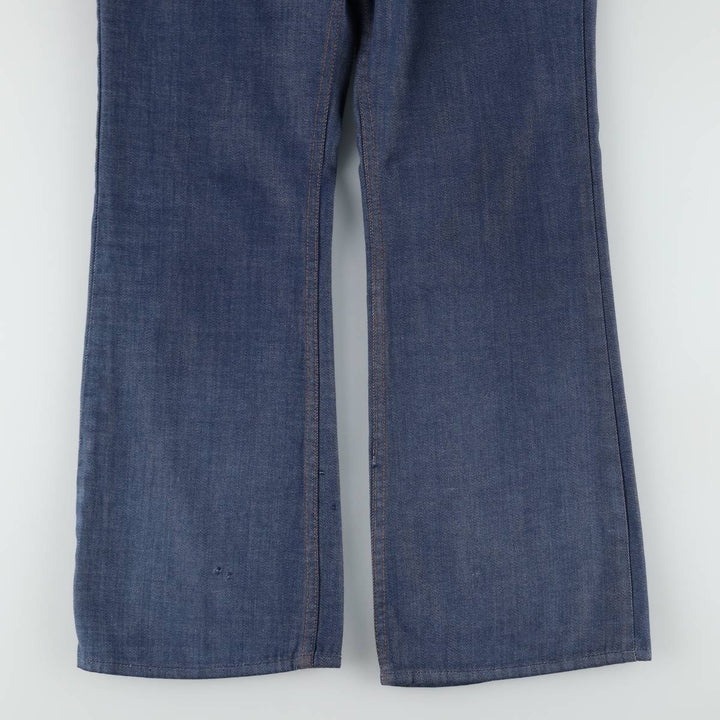 1970'S Sears Put On Shop Bat Dye Flare Cut Denim Pants W31 L32 (Men's W31 equivalent) Vintage unclear blue type Vintage Second Hand