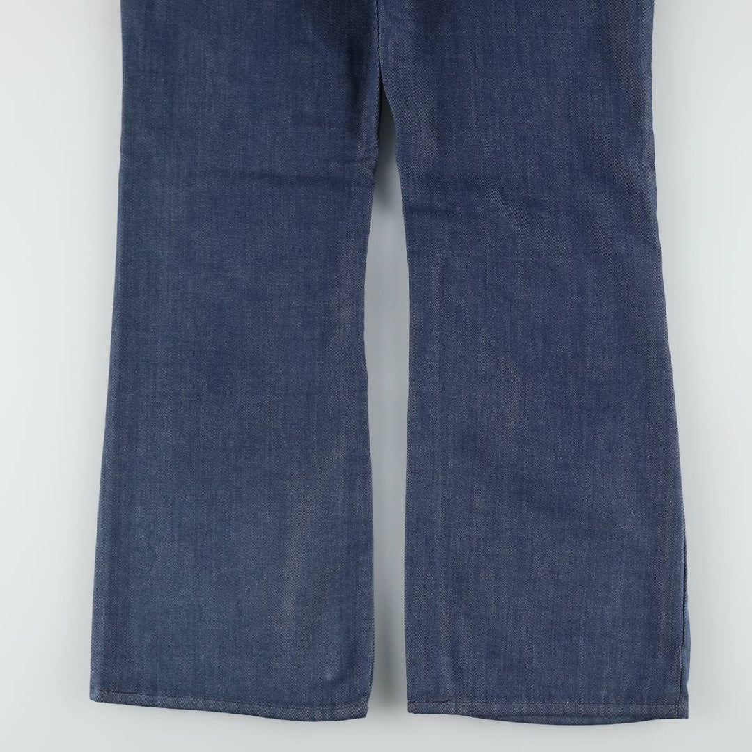 1970'S Sears Put On Shop Bat Dye Flare Cut Denim Pants W31 L32 (Men's W31 equivalent) Vintage unclear blue type Vintage Second Hand