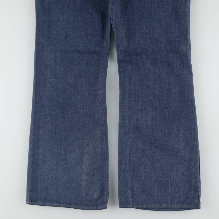 1970'S Sears Put On Shop Bat Dye Flare Cut Denim Pants W31 L32 (Men's W31 equivalent) Vintage unclear blue type Vintage Second Hand
