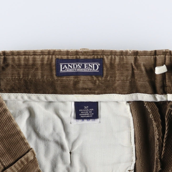 ~2000'S Lands' End corduroy pants, men's size W31 (approx.) cotton Khaki type brown Vintage Second Hand