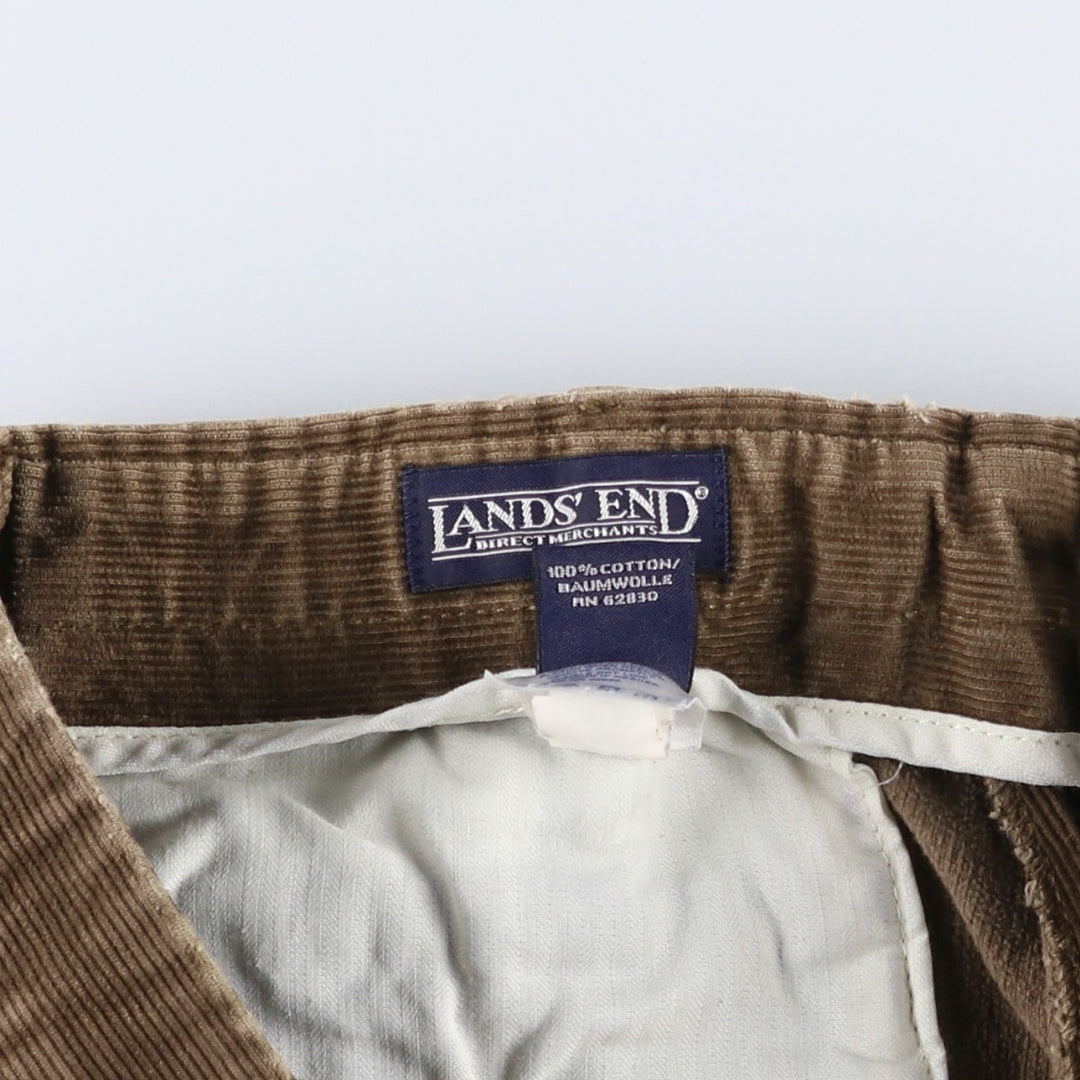 ~2000'S Lands' End corduroy pants, men's size W31 (approx.) cotton Khaki type brown Vintage Second Hand