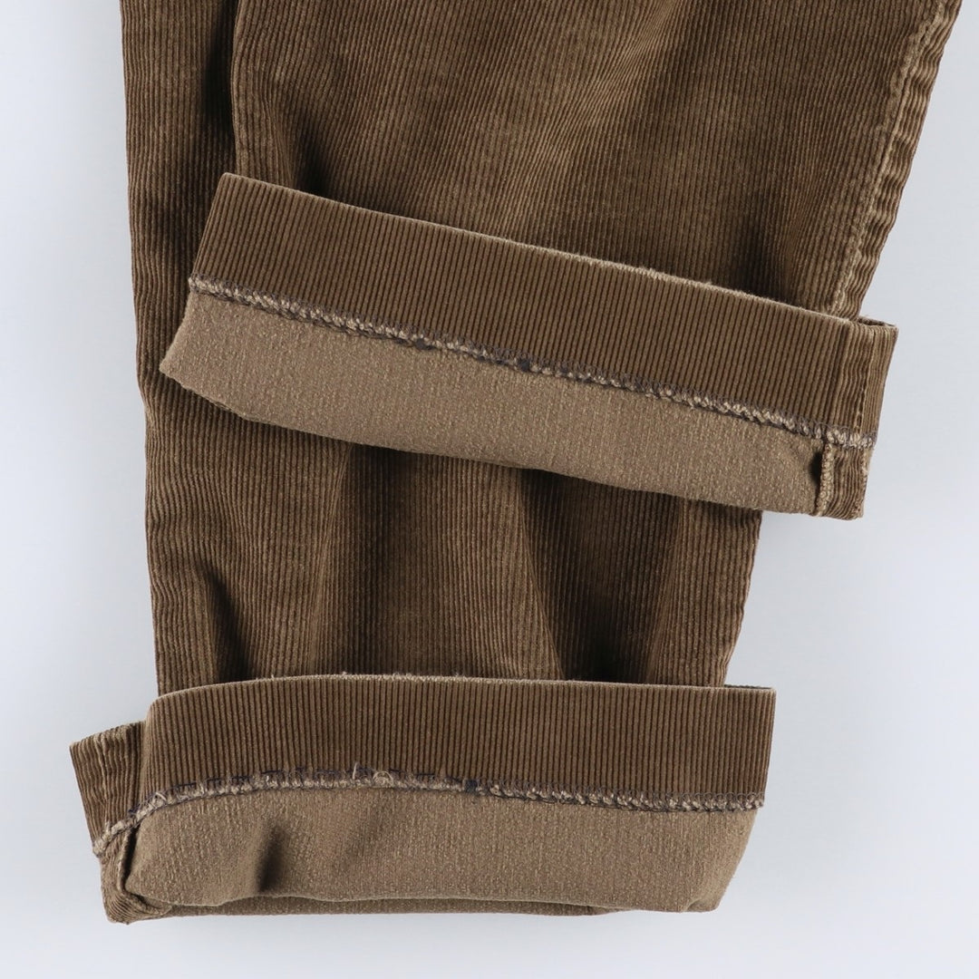 ~2000'S Lands' End corduroy pants, men's size W31 (approx.) cotton Khaki type brown Vintage Second Hand