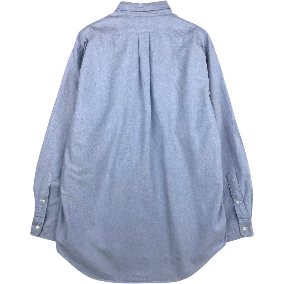Ralph Lauren YARMOUTH long sleeve button down shirt, men's XL size cotton Blue type light blue Vintage Second Hand