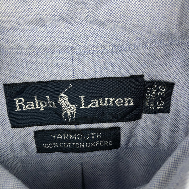 Ralph Lauren YARMOUTH long sleeve button down shirt, men's XL size cotton Blue type light blue Vintage Second Hand