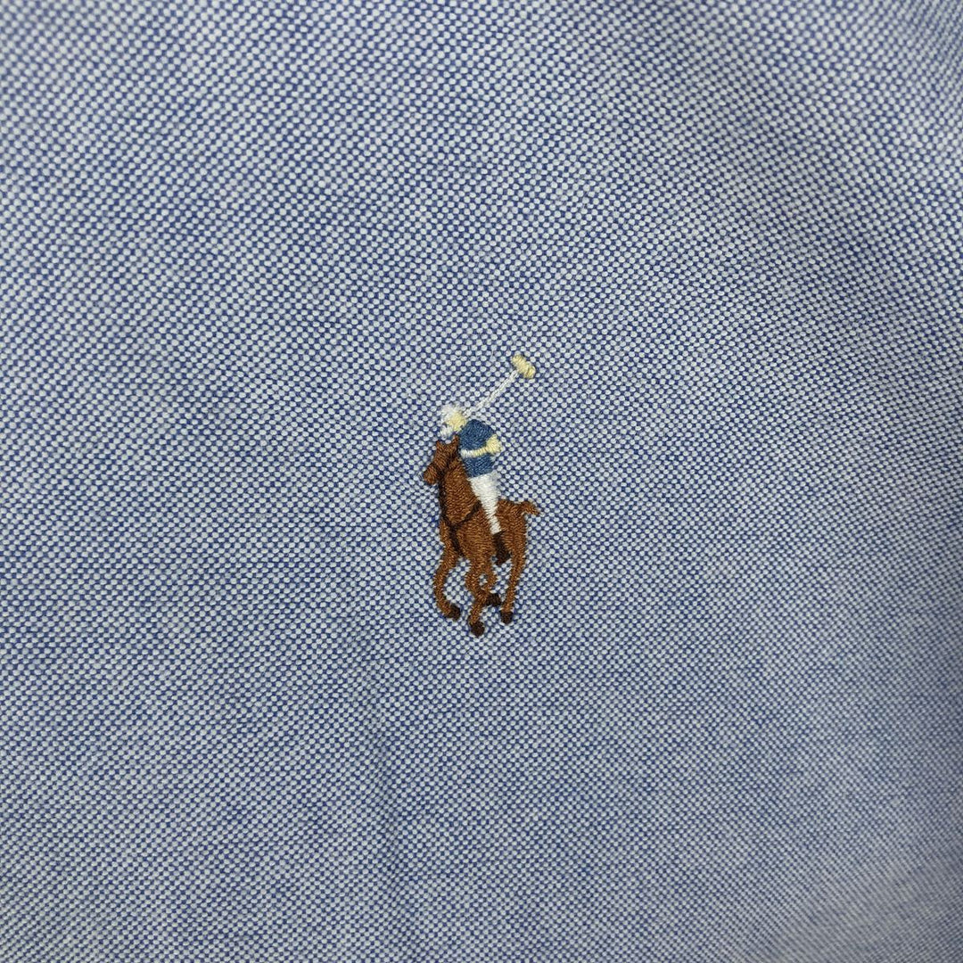 Ralph Lauren YARMOUTH long sleeve button down shirt, men's XL size cotton Blue type light blue Vintage Second Hand