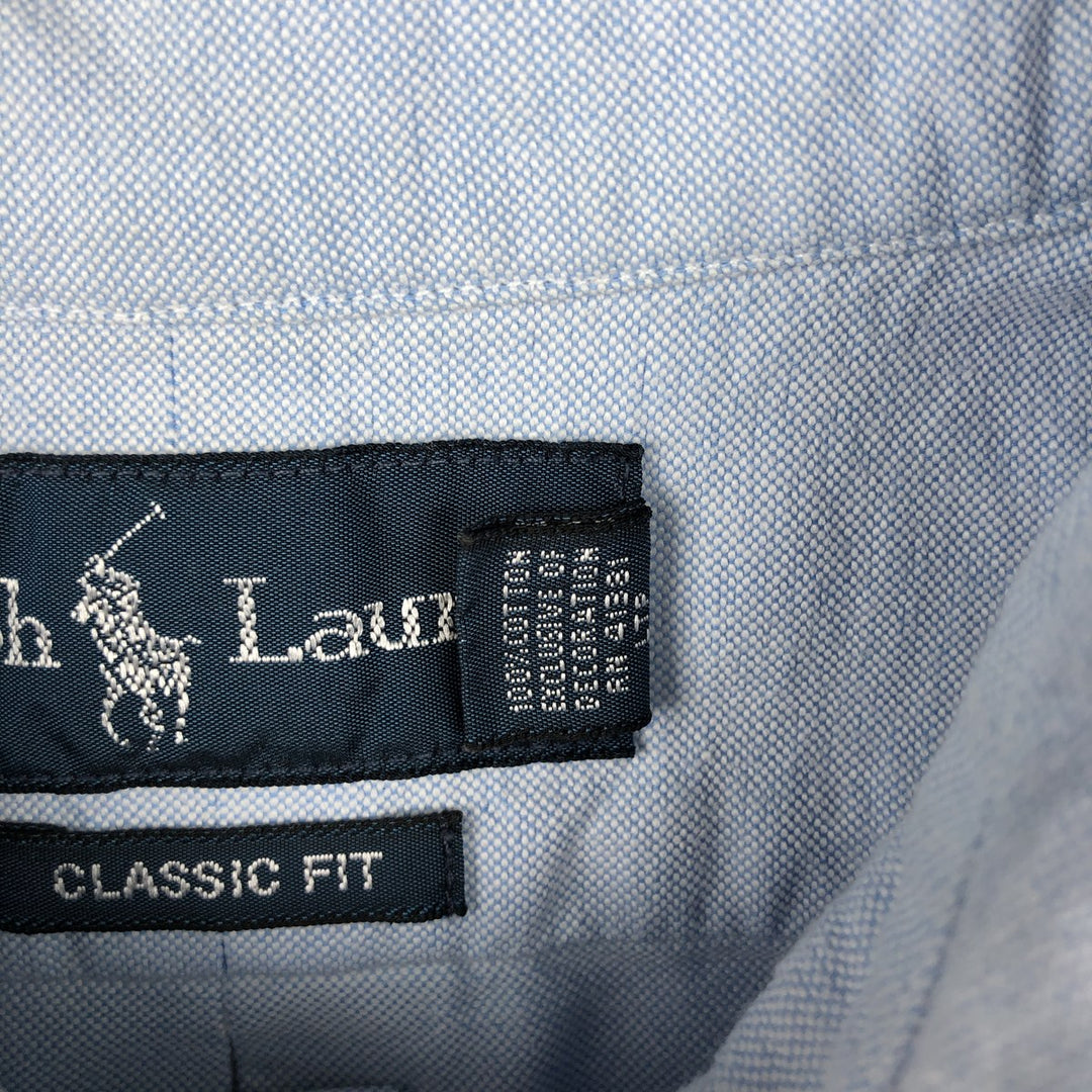 Ralph Lauren Classic Fit Long Sleeve Button Down Shirt, Men's Size L cotton Blue type light blue Vintage Second Hand