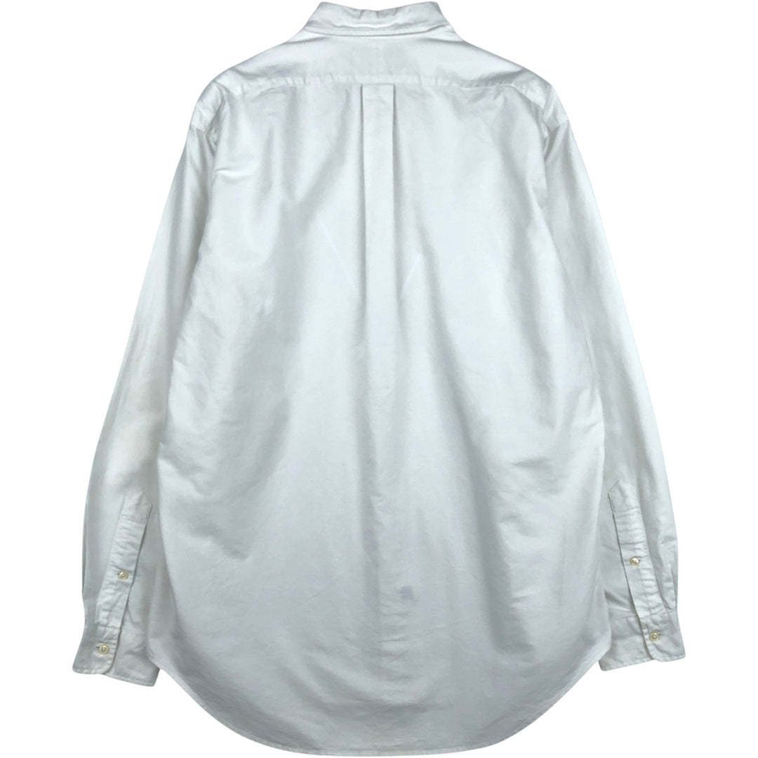 Ralph Lauren YARMOUTH long sleeve button down shirt, men's size L cotton white type Vintage Second Hand