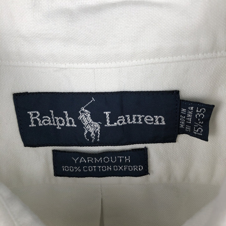 Ralph Lauren YARMOUTH long sleeve button down shirt, men's size L cotton white type Vintage Second Hand