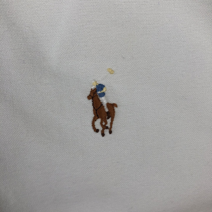 Ralph Lauren YARMOUTH long sleeve button down shirt, men's size L cotton white type Vintage Second Hand