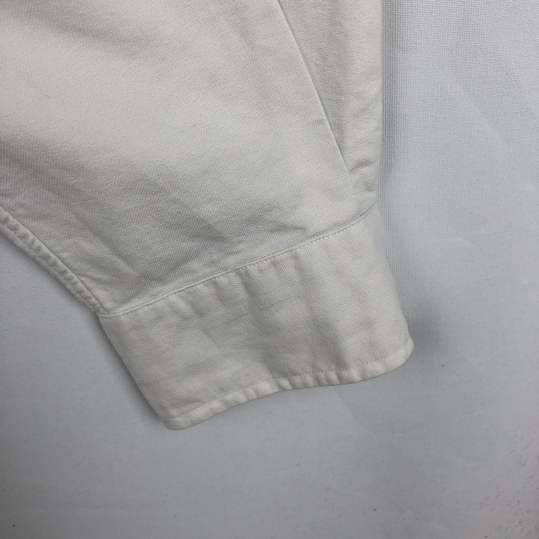 Ralph Lauren YARMOUTH long sleeve button down shirt, men's size L cotton white type Vintage Second Hand