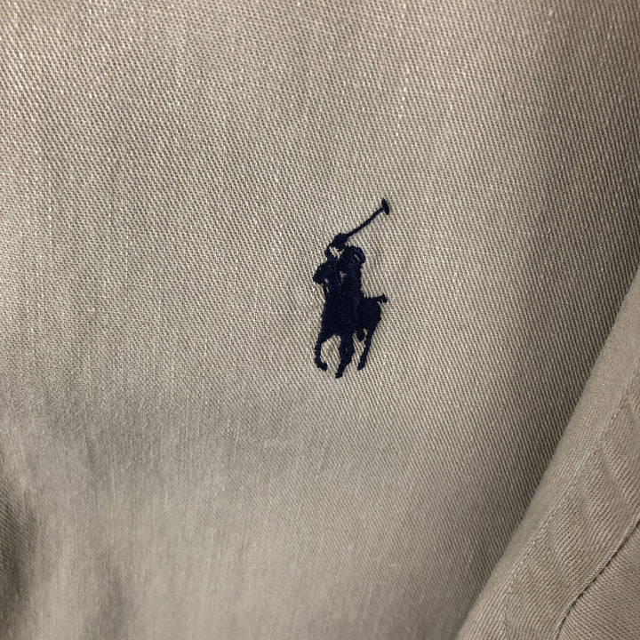 Ralph Lauren long sleeve button down shirt, men's size L cotton Beige type Vintage Second Hand