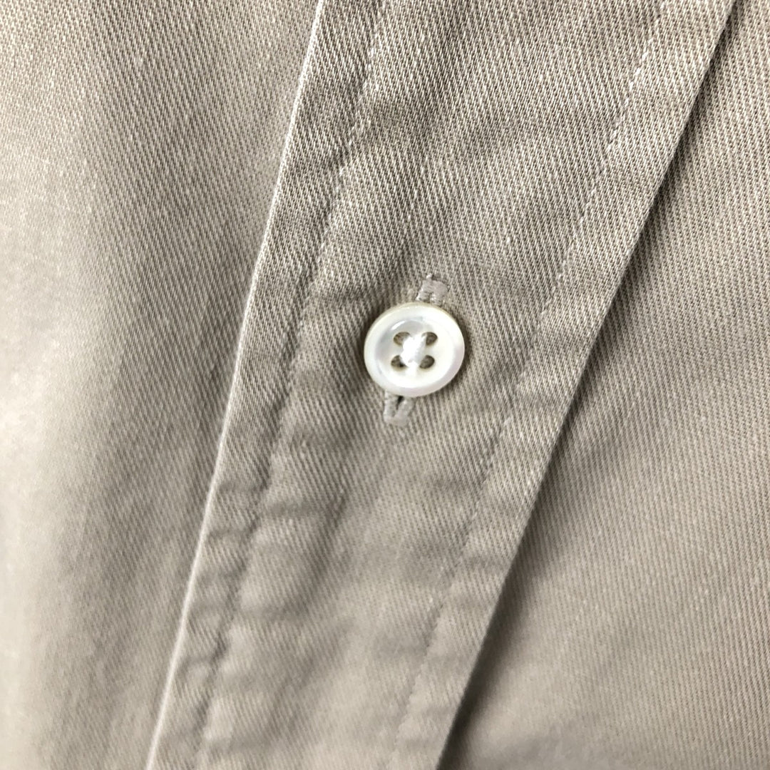Ralph Lauren long sleeve button down shirt, men's size L cotton Beige type Vintage Second Hand