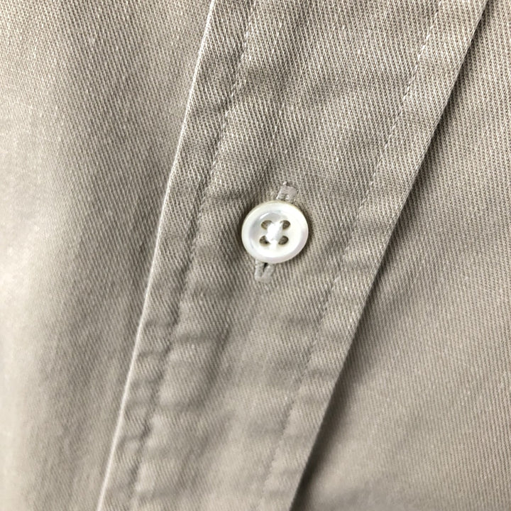 Ralph Lauren long sleeve button down shirt, men's size L cotton Beige type Vintage Second Hand