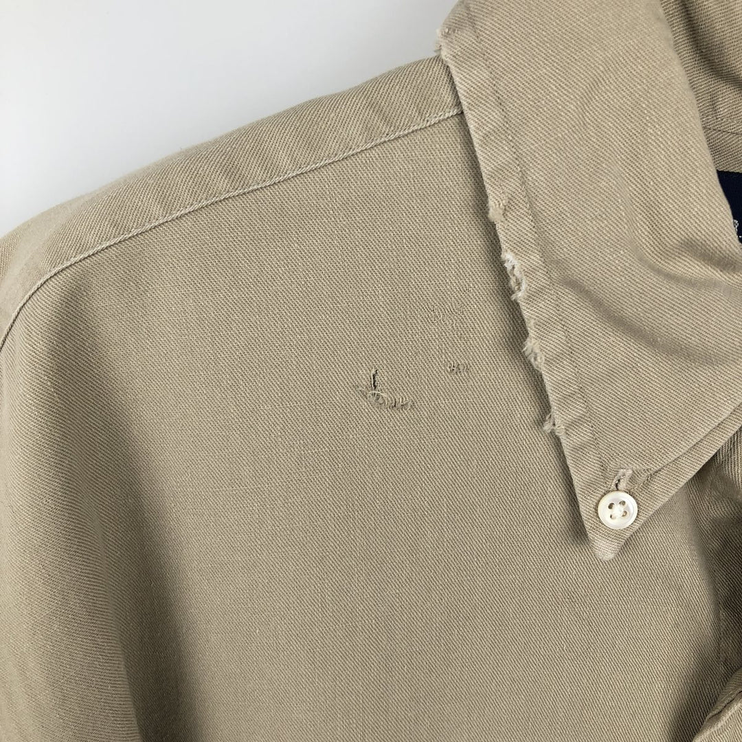 Ralph Lauren long sleeve button down shirt, men's size L cotton Beige type Vintage Second Hand