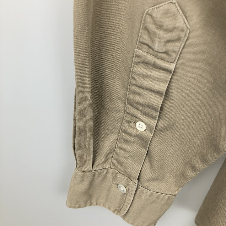 Ralph Lauren long sleeve button down shirt, men's size L cotton Beige type Vintage Second Hand