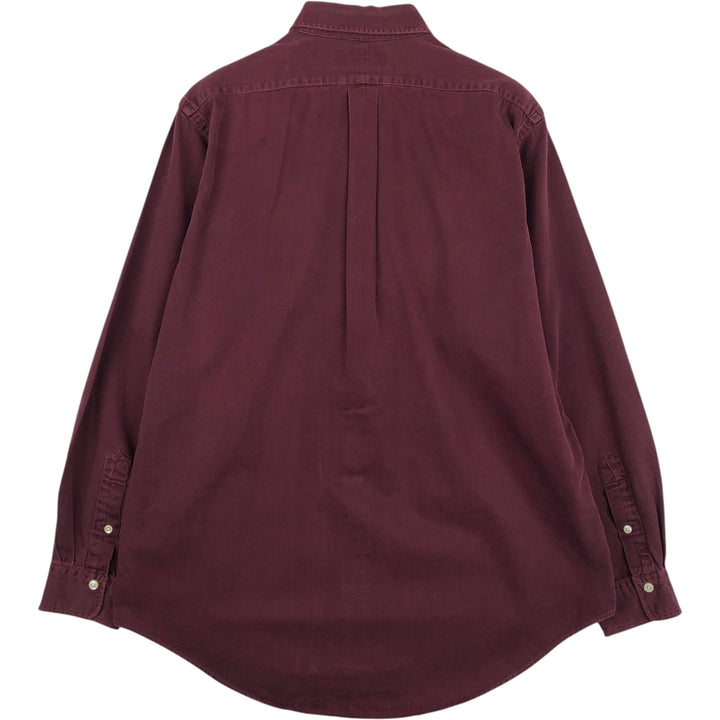 Ralph Lauren long sleeve button down shirt, men's size L cotton wine-red Vintage Second Hand