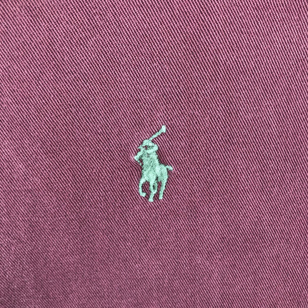 Ralph Lauren long sleeve button down shirt, men's size L cotton wine-red Vintage Second Hand