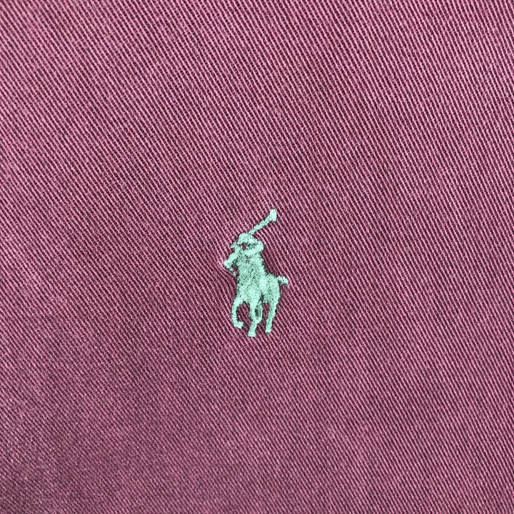 Ralph Lauren long sleeve button down shirt, men's size L cotton wine-red Vintage Second Hand
