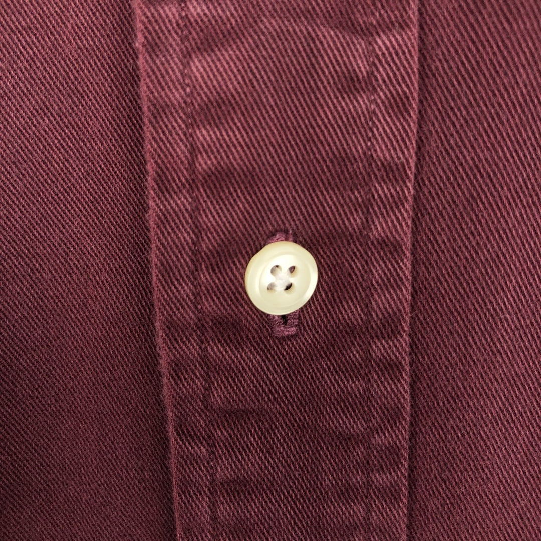Ralph Lauren long sleeve button down shirt, men's size L cotton wine-red Vintage Second Hand