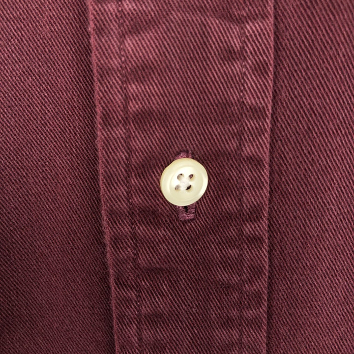 Ralph Lauren long sleeve button down shirt, men's size L cotton wine-red Vintage Second Hand