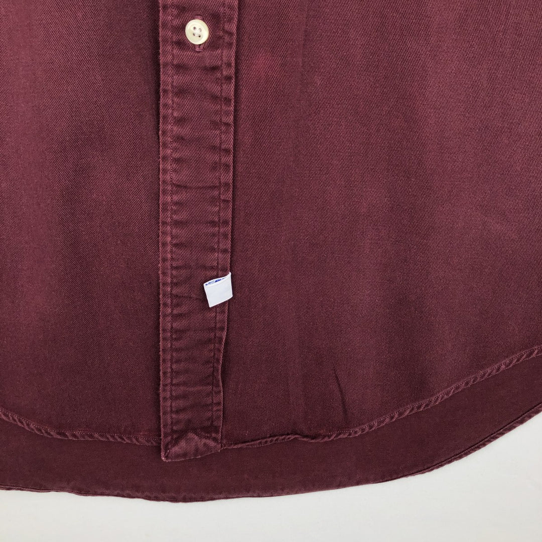 Ralph Lauren long sleeve button down shirt, men's size L cotton wine-red Vintage Second Hand