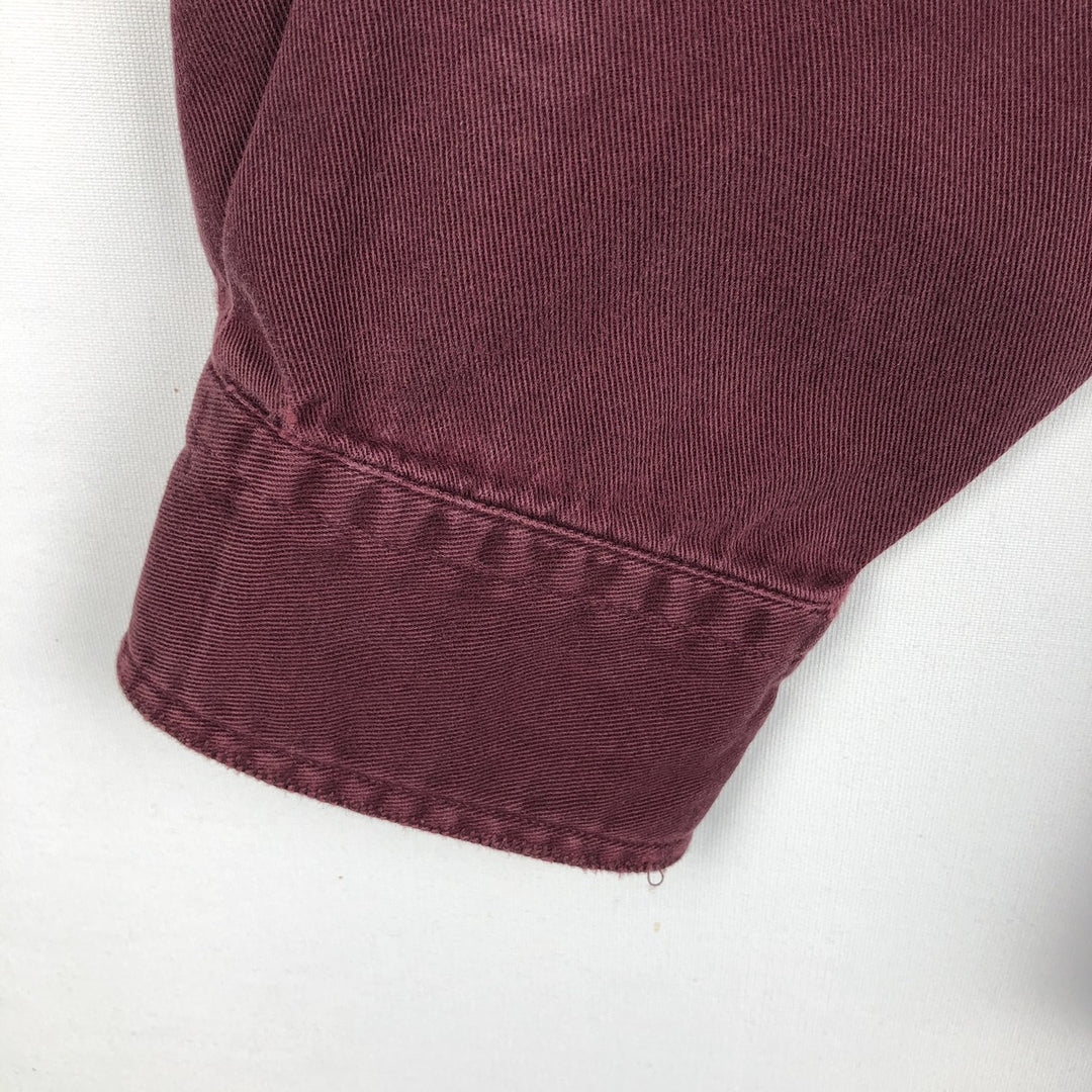 Ralph Lauren long sleeve button down shirt, men's size L cotton wine-red Vintage Second Hand