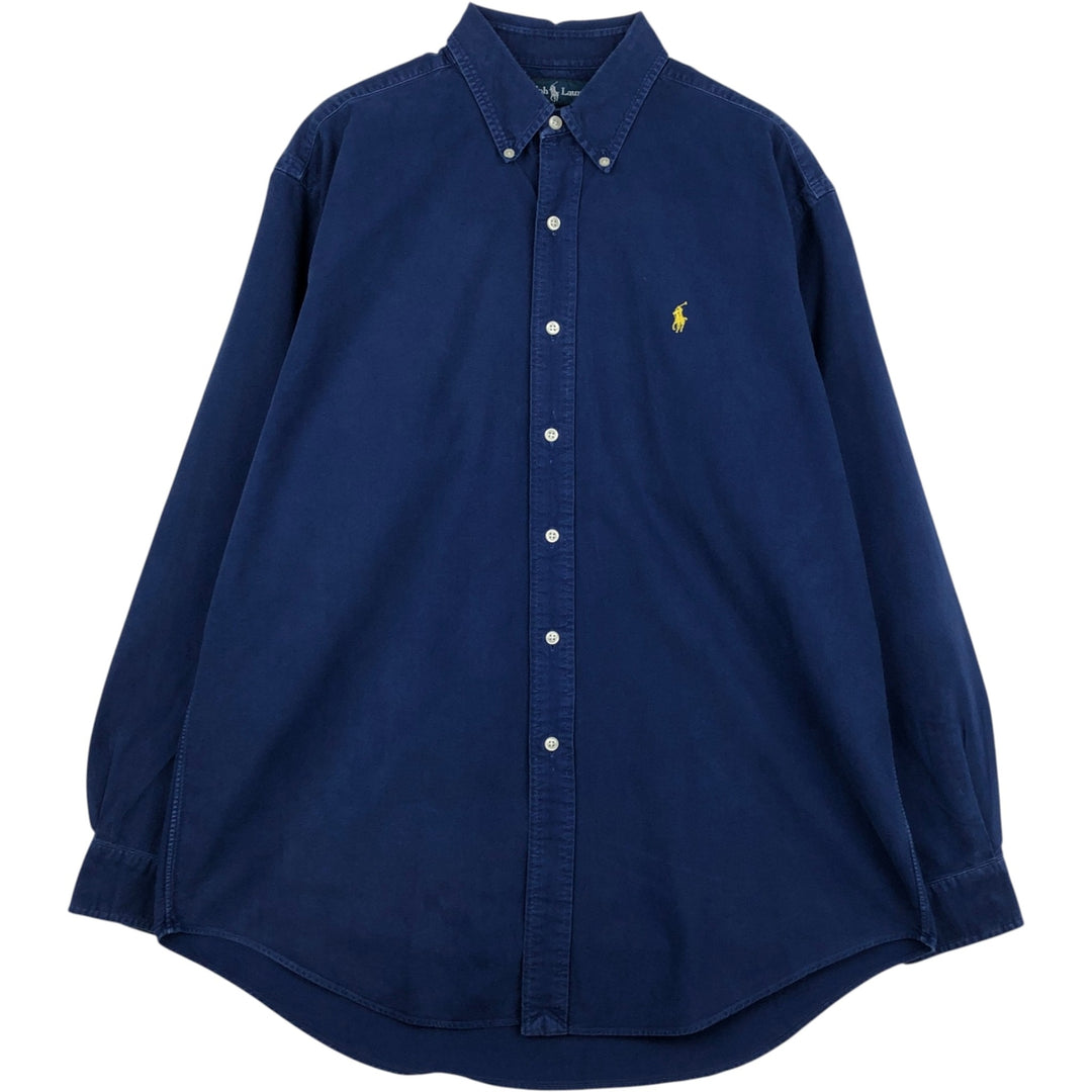 Ralph Lauren Classic Fit Long Sleeve Button Down Shirt, Men's Size L cotton blue type Vintage Second Hand