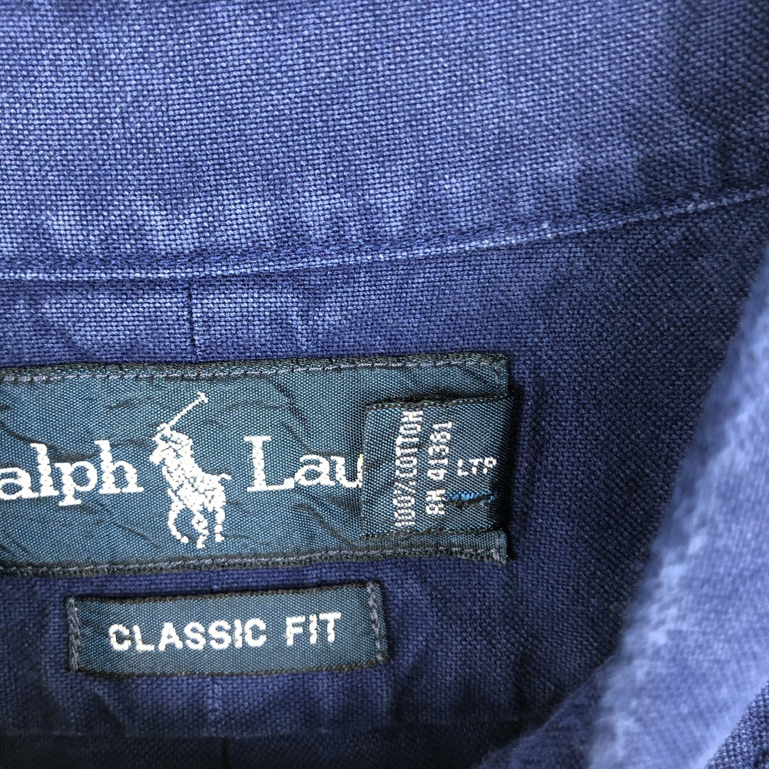 Ralph Lauren Classic Fit Long Sleeve Button Down Shirt, Men's Size L cotton blue type Vintage Second Hand