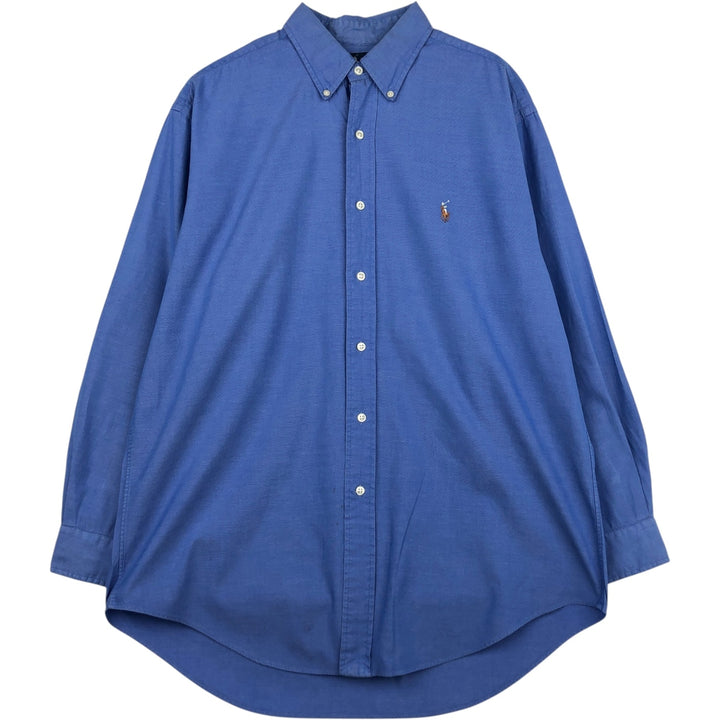 Ralph Lauren YARMOUTH long sleeve button down shirt, men's size L cotton blue type Vintage Second Hand