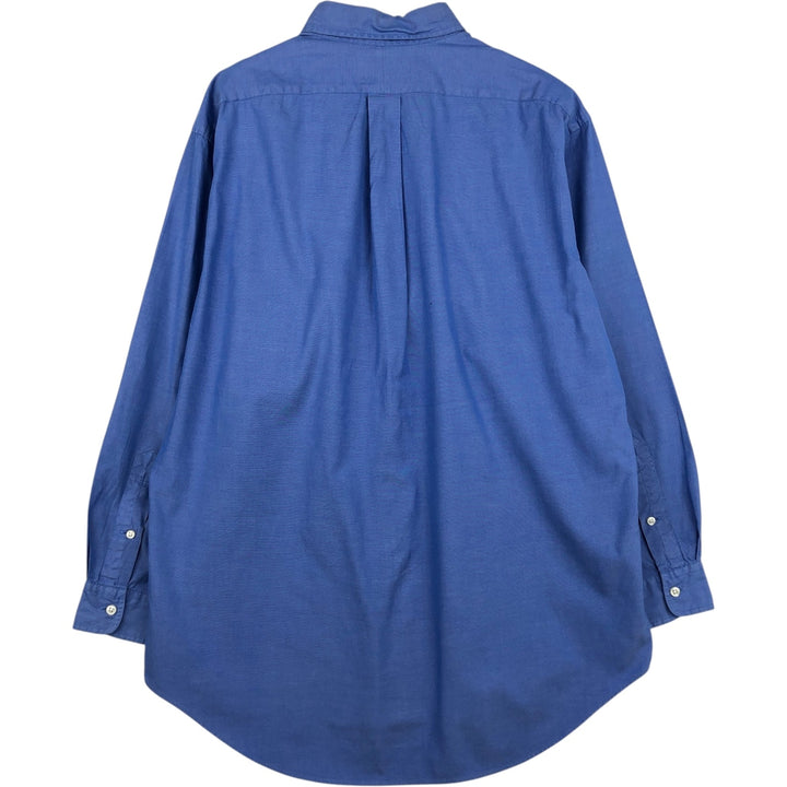 Ralph Lauren YARMOUTH long sleeve button down shirt, men's size L cotton blue type Vintage Second Hand