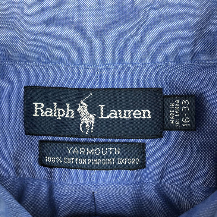 Ralph Lauren YARMOUTH long sleeve button down shirt, men's size L cotton blue type Vintage Second Hand