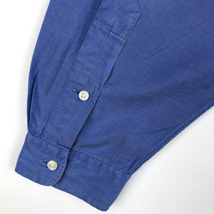 Ralph Lauren YARMOUTH long sleeve button down shirt, men's size L cotton blue type Vintage Second Hand