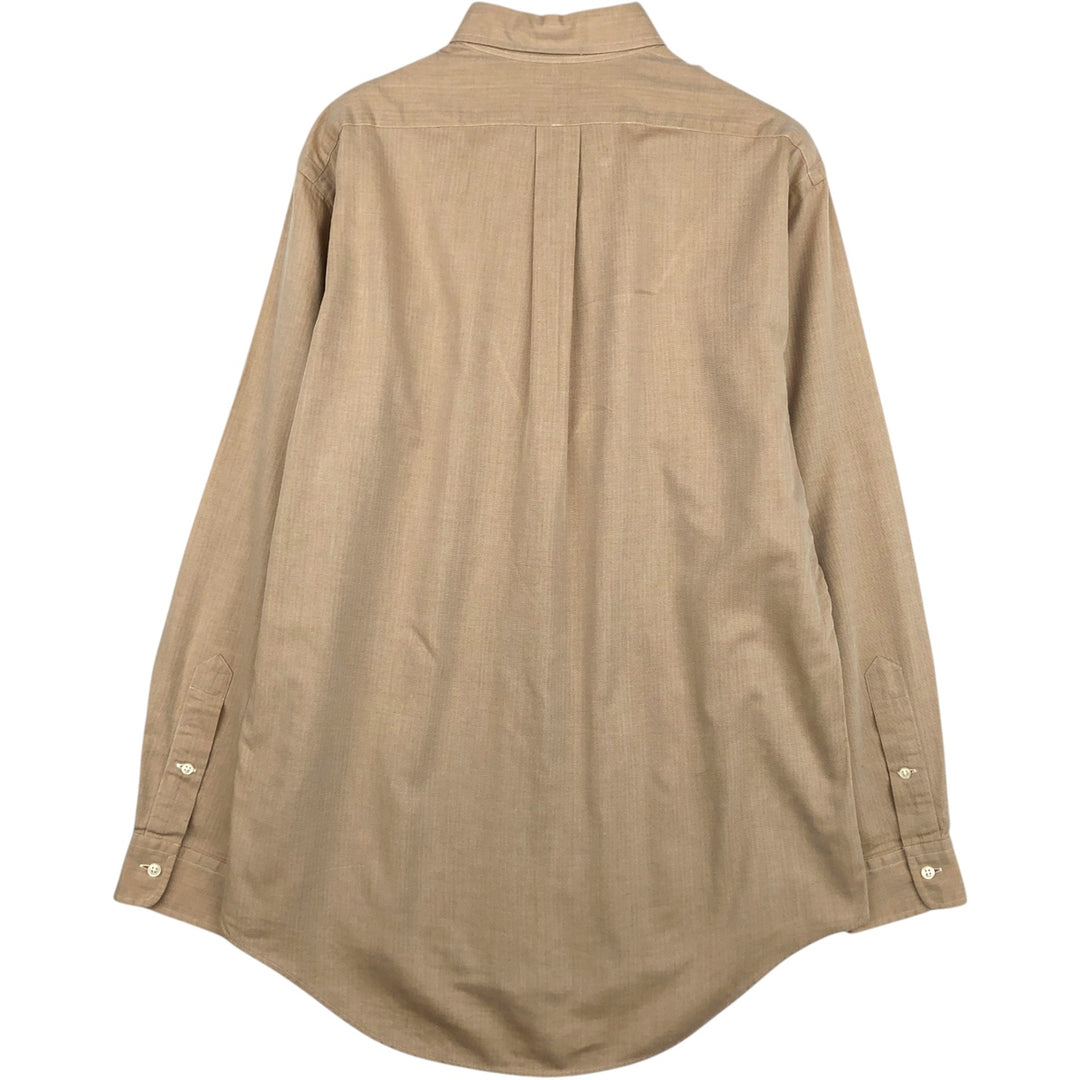 Ralph Lauren YARMOUTH long sleeve button down shirt, men's size M cotton Beige type Vintage Second Hand