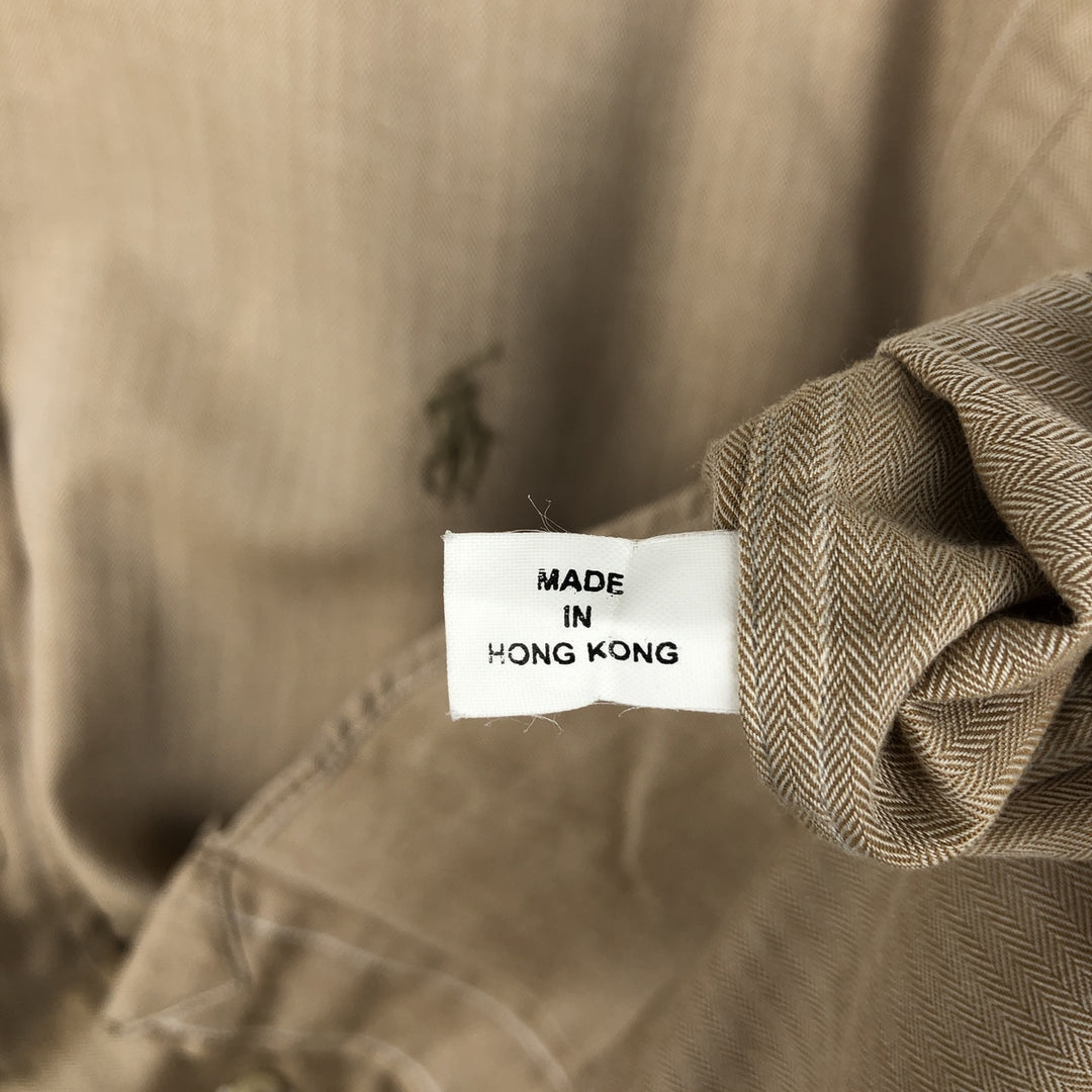 Ralph Lauren YARMOUTH long sleeve button down shirt, men's size M cotton Beige type Vintage Second Hand