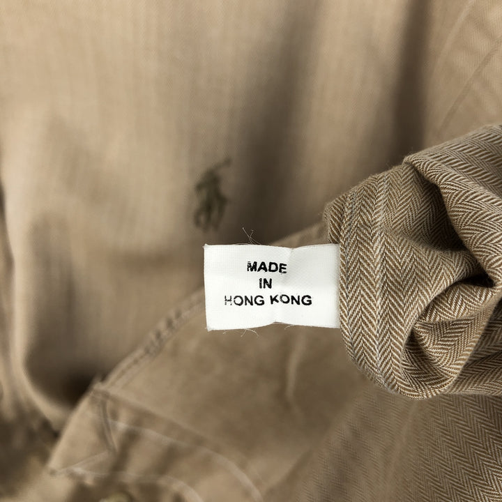 Ralph Lauren YARMOUTH long sleeve button down shirt, men's size M cotton Beige type Vintage Second Hand