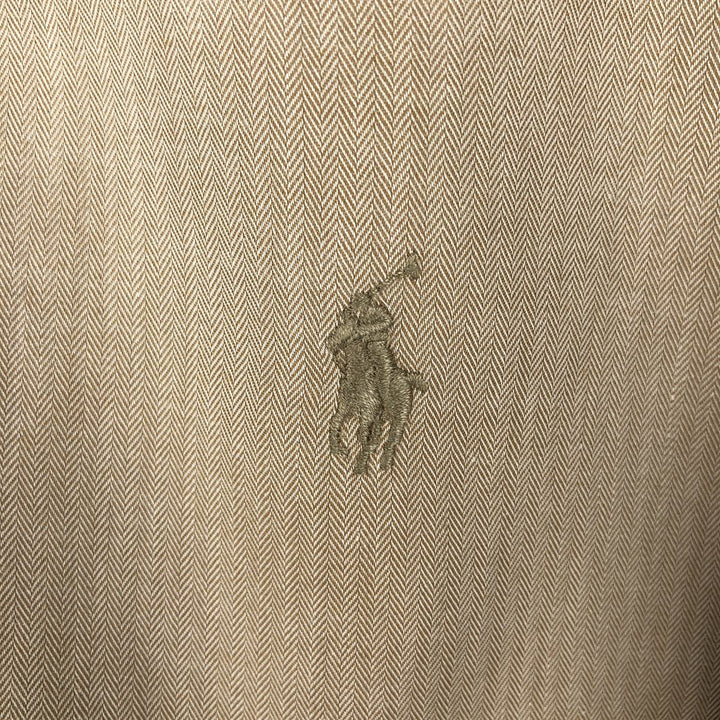Ralph Lauren YARMOUTH long sleeve button down shirt, men's size M cotton Beige type Vintage Second Hand