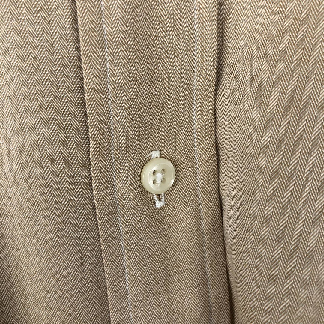 Ralph Lauren YARMOUTH long sleeve button down shirt, men's size M cotton Beige type Vintage Second Hand