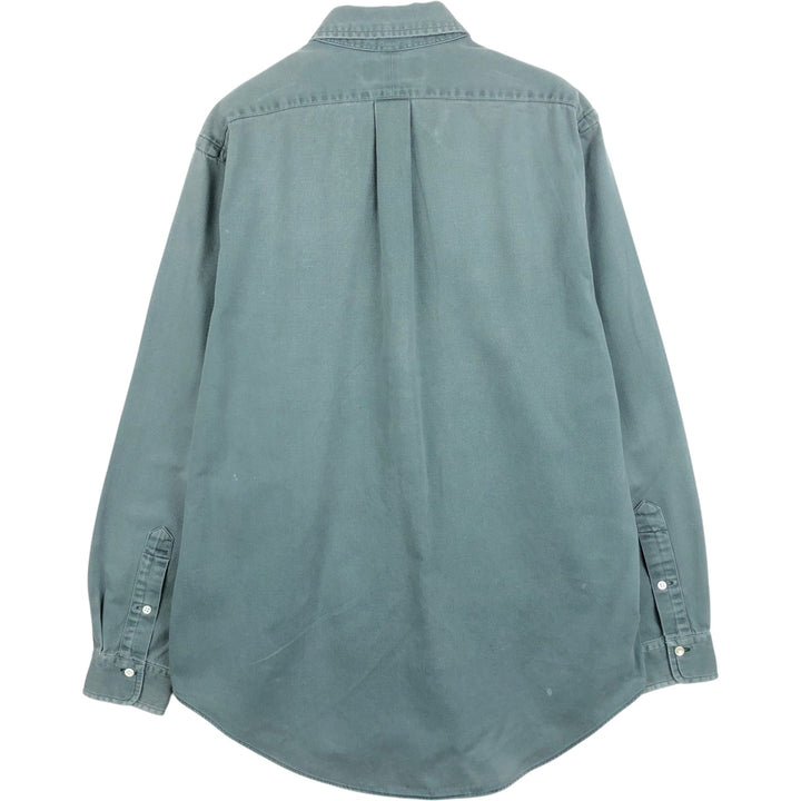 Ralph Lauren long sleeve button down shirt, men's size M cotton Khaki type sage green Vintage Second Hand