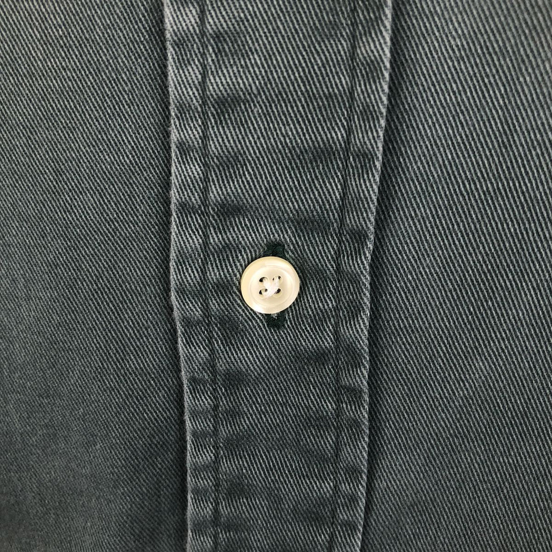Ralph Lauren long sleeve button down shirt, men's size M cotton Khaki type sage green Vintage Second Hand