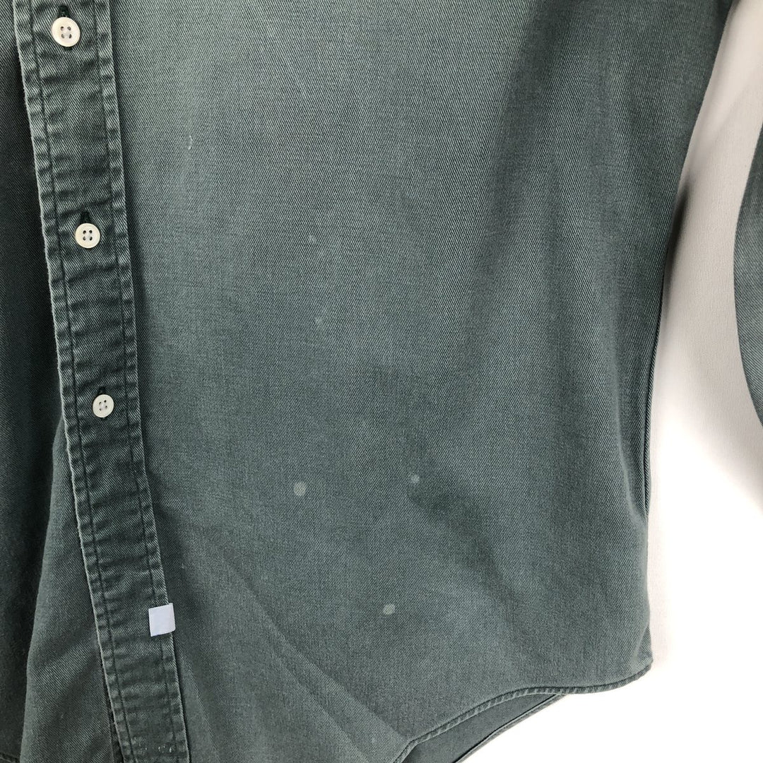 Ralph Lauren long sleeve button down shirt, men's size M cotton Khaki type sage green Vintage Second Hand