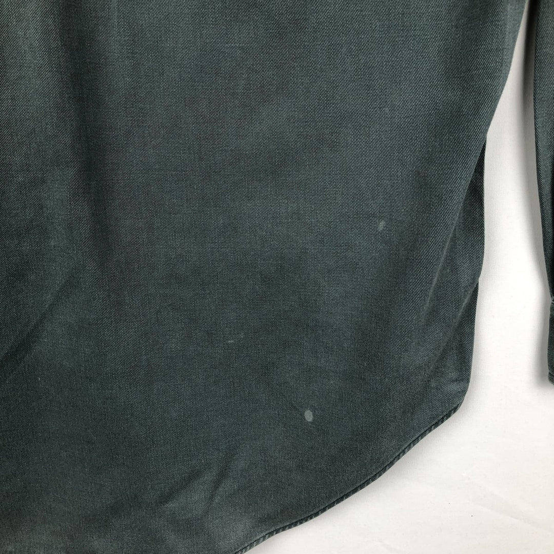 Ralph Lauren long sleeve button down shirt, men's size M cotton Khaki type sage green Vintage Second Hand