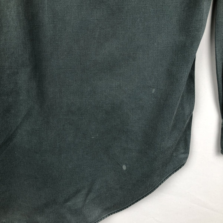 Ralph Lauren long sleeve button down shirt, men's size M cotton Khaki type sage green Vintage Second Hand
