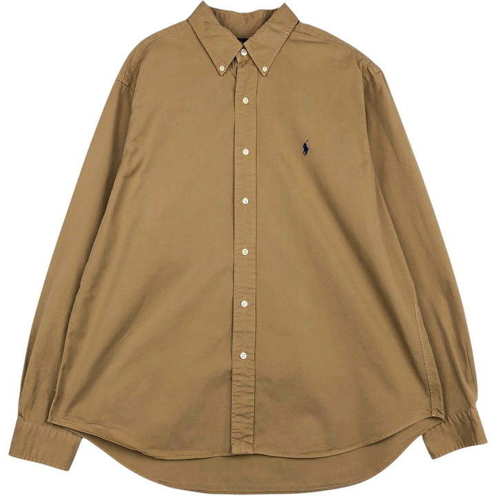 Ralph Lauren Classic Fit Long Sleeve Button Down Shirt Men's XL cotton Beige type Vintage Second Hand