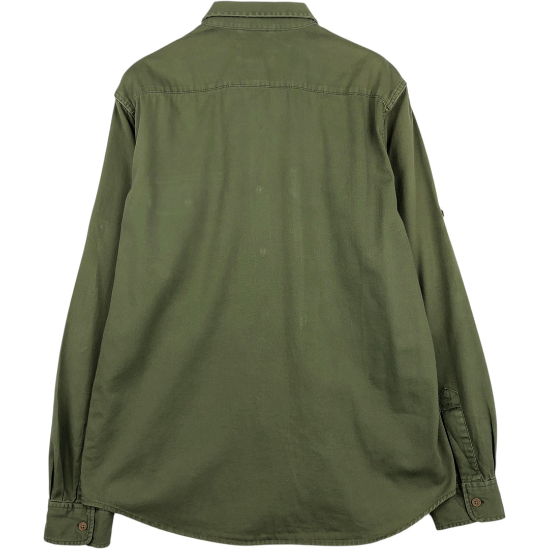 Ralph Lauren DENIM AND SUPPLY long-sleeved cotton shirt, men's size L (approx.) cotton Khaki type Vintage Second Hand