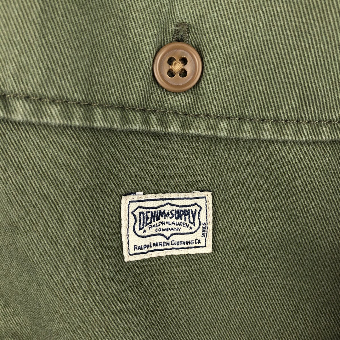 Ralph Lauren DENIM AND SUPPLY long-sleeved cotton shirt, men's size L (approx.) cotton Khaki type Vintage Second Hand