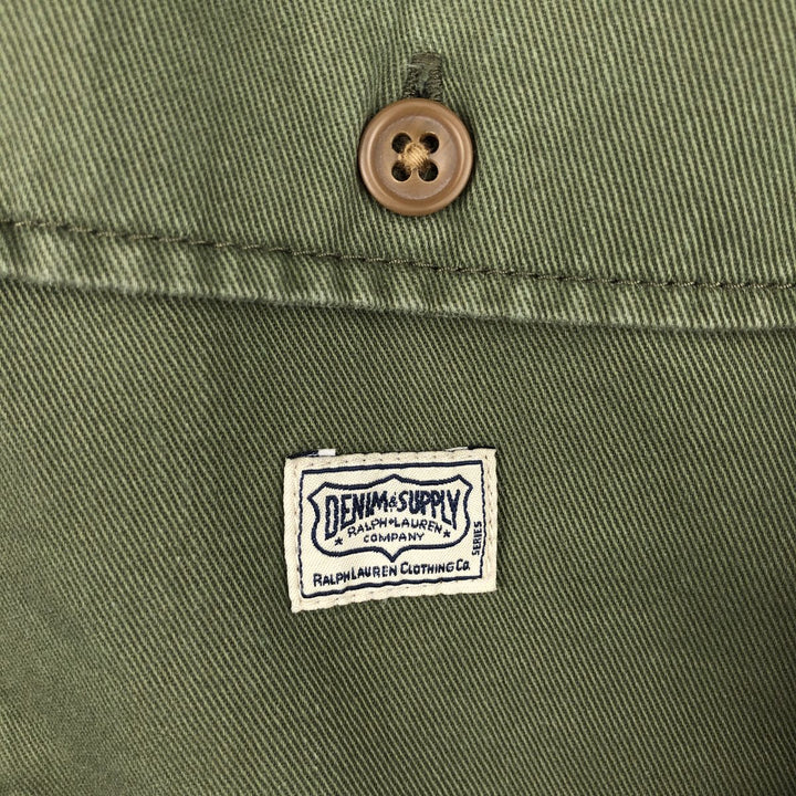 Ralph Lauren DENIM AND SUPPLY long-sleeved cotton shirt, men's size L (approx.) cotton Khaki type Vintage Second Hand
