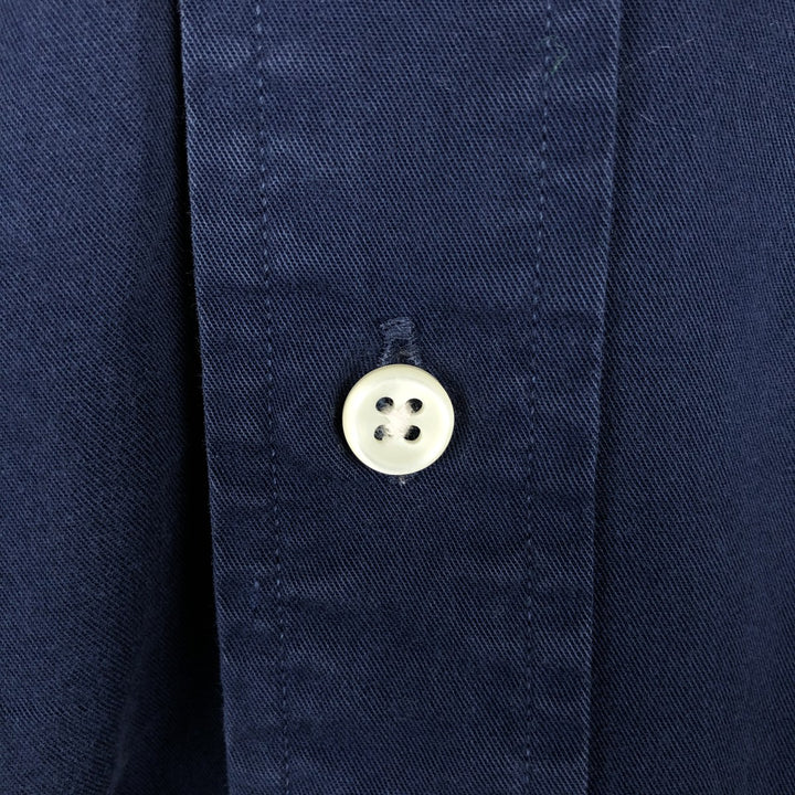 Ralph Lauren Classic Fit Long Sleeve Button Down Shirt, Men's Size L cotton navy blue type Vintage Second Hand